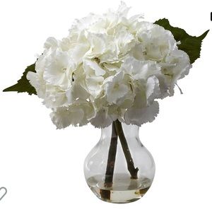 Nearly Natural White Hydrangea Arrangement